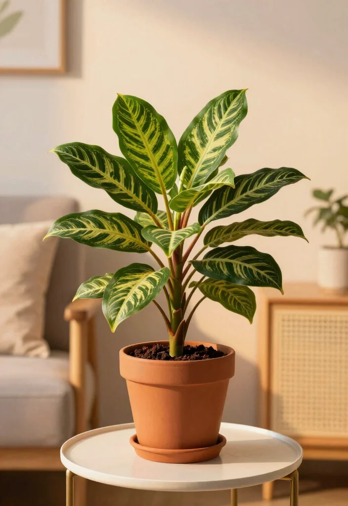 12 Living Room Plant Ideas for a Natural Look 49 12 Living Room Plant Ideas for a Natural Look 9. Calathea 0