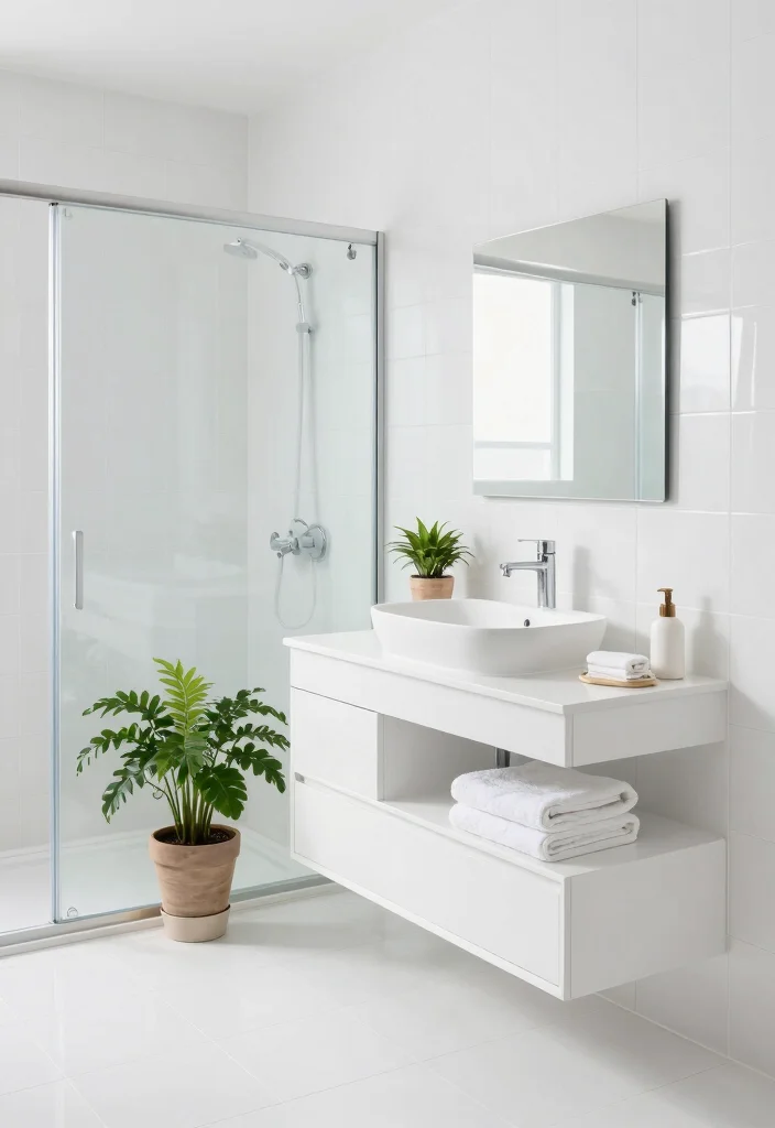 12 Modern White Bathroom Ideas with Clean Minimal Style 1 12 Modern White Bathroom Ideas with Clean Minimal Style 1. The All White Oasis 0