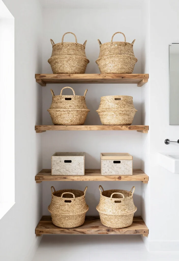 12 Modern White Bathroom Ideas with Clean Minimal Style 61 12 Modern White Bathroom Ideas with Clean Minimal Style 11. Eco Friendly Storage Solutions 0