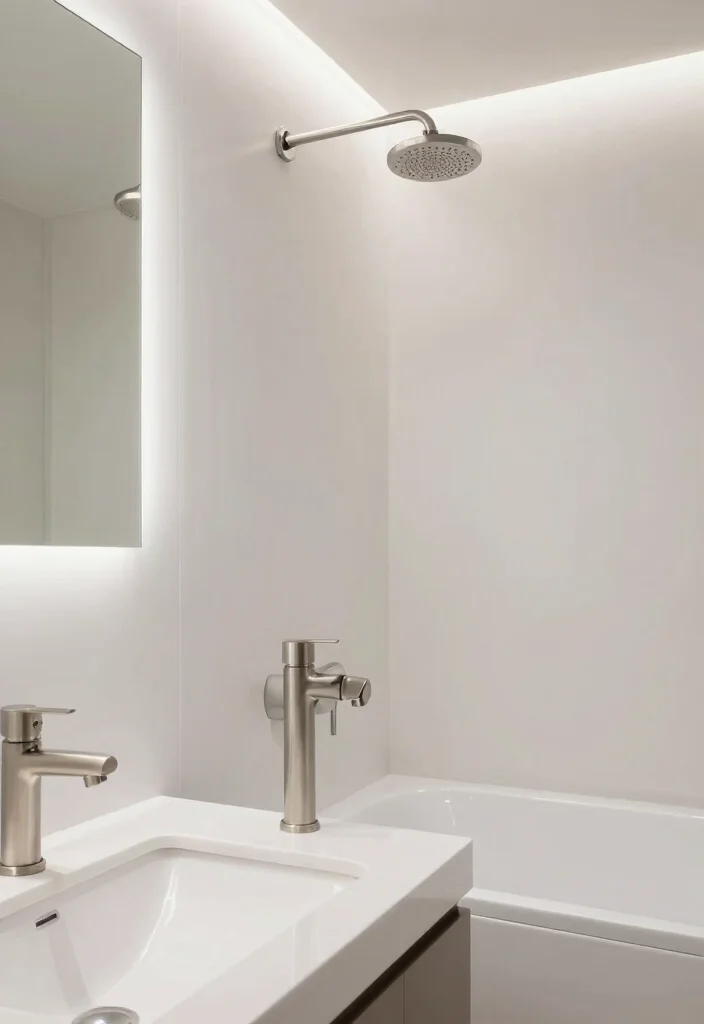 12 Modern White Bathroom Ideas with Clean Minimal Style 13 12 Modern White Bathroom Ideas with Clean Minimal Style 3. Sustainable Fixtures 0