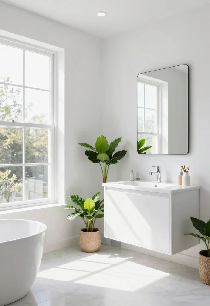 12 Modern White Bathroom Ideas with Clean Minimal Style 48 12 Modern White Bathroom Ideas with Clean Minimal Style 8. Natural Lighting 0