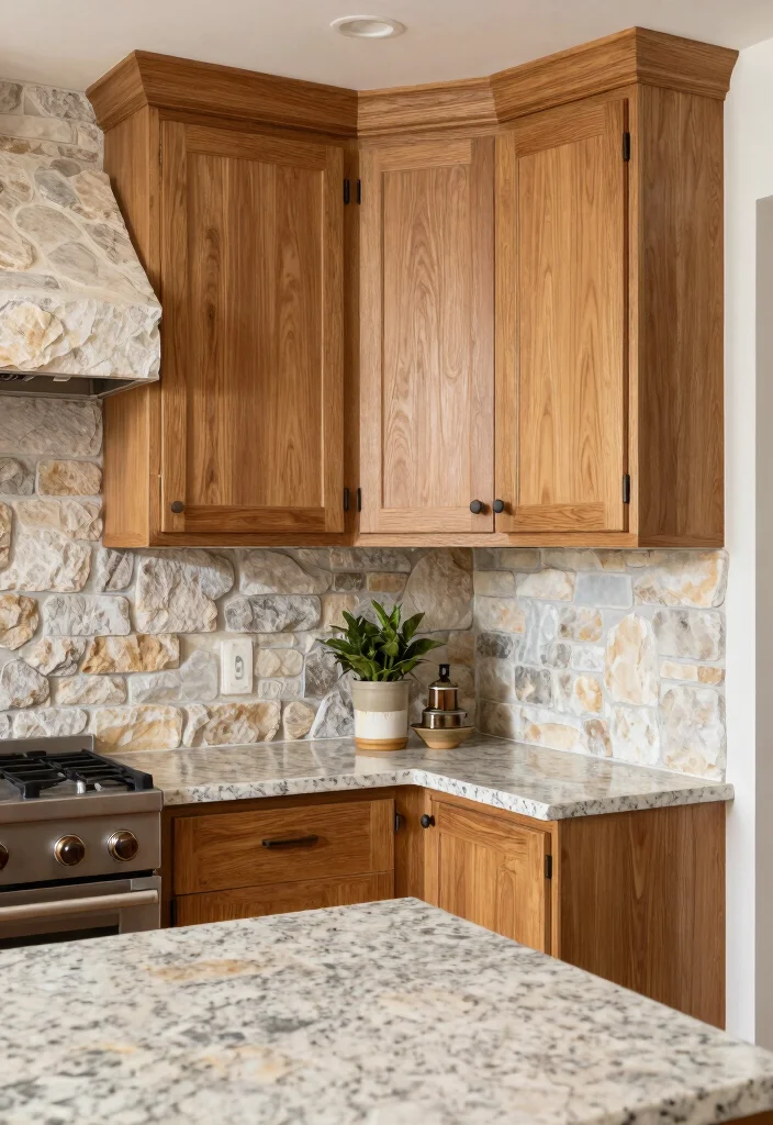 12 Oak Kitchen Ideas with Warm Natural Wood 50 12 Oak Kitchen Ideas with Warm Natural Wood 10. Combining Oak with Stone Elements 0