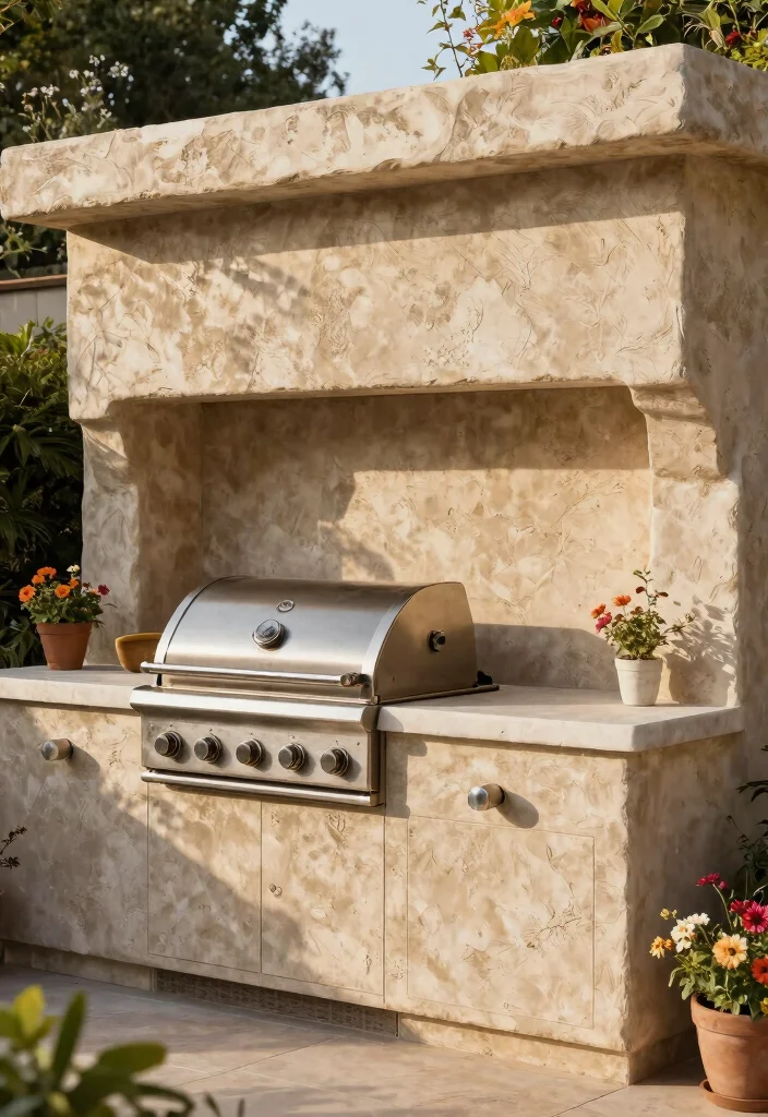 12 Outdoor Kitchen Backsplash Ideas for Stylish Durability 10. Textured Stucco 0