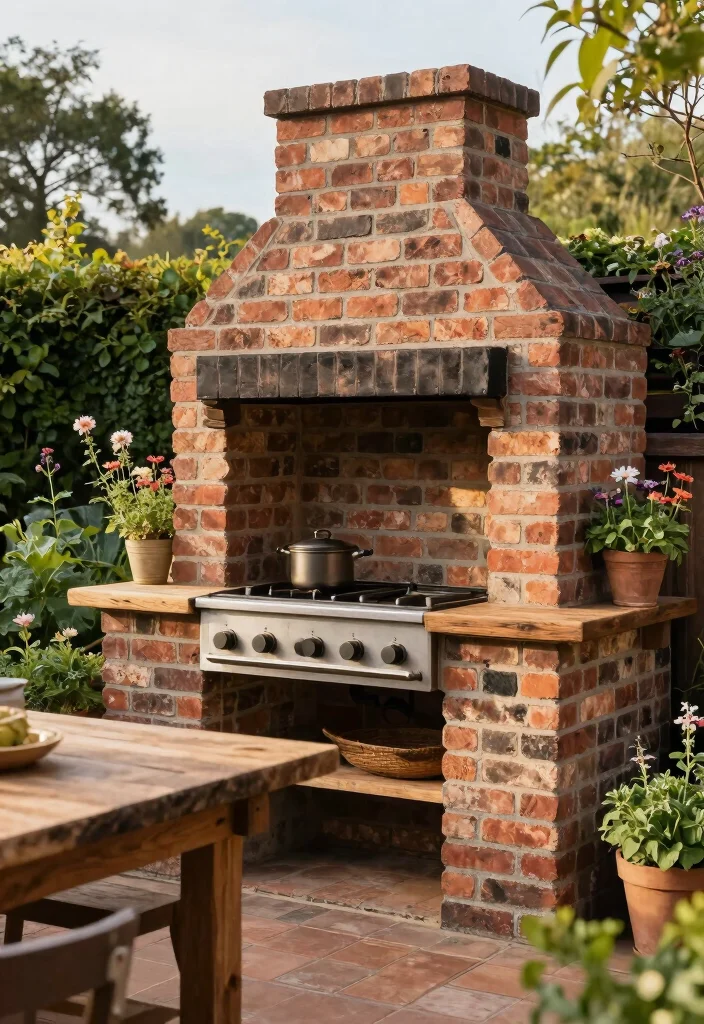 12 Outdoor Kitchen Backsplash Ideas for Stylish Durability 4. Eco Friendly Brick 0
