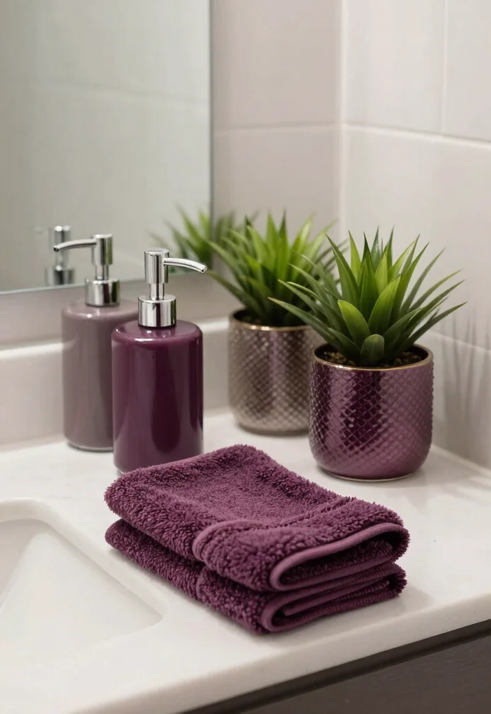 12 Plum Bathroom Ideas for a Rich Elegant Color Palette 52 12 Plum Bathroom Ideas for a Rich Elegant Color Palette 12. Finish with Plum Accents 0
