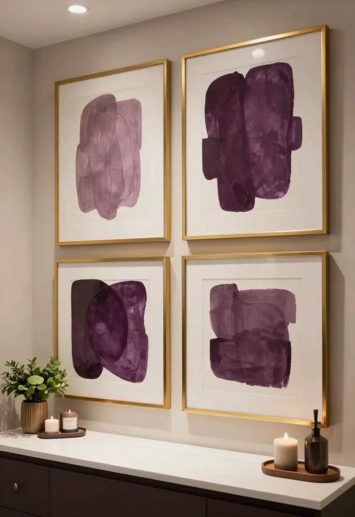 12 Plum Bathroom Ideas for a Rich Elegant Color Palette 24 12 Plum Bathroom Ideas for a Rich Elegant Color Palette 4. Plum Inspired Artwork 0