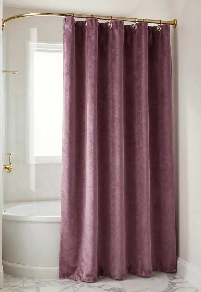 12 Plum Bathroom Ideas for a Rich Elegant Color Palette 25 12 Plum Bathroom Ideas for a Rich Elegant Color Palette 5. Luxurious Plum Shower Curtains 0