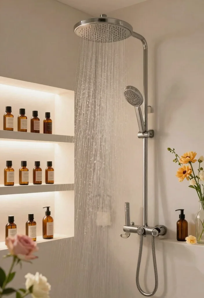 12 Rainshower Bathroom Ideas for a Spa Inspired Experience 24 12 Rainshower Bathroom Ideas for a Spa Inspired Experience 4. Aromatherapy Spa Essentials 0