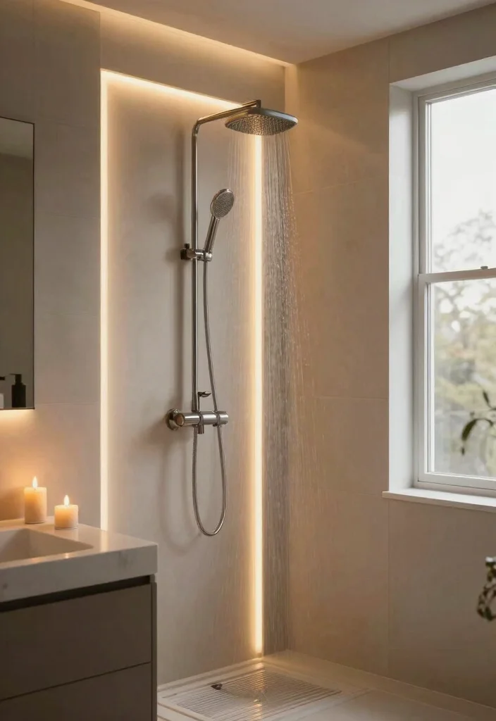 12 Rainshower Bathroom Ideas for a Spa Inspired Experience 37 12 Rainshower Bathroom Ideas for a Spa Inspired Experience 7. Ambient Lighting Solutions 0