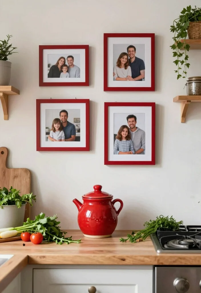 12 Red Kitchen Decor Ideas for Bold Personality 12. Personal Touches 0