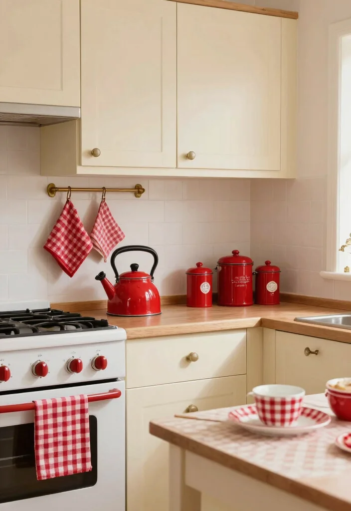 12 Red Kitchen Decor Ideas for Bold Personality 2. Vintage Red Accents 0