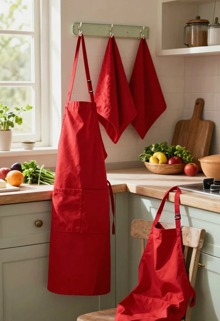 12 Red Kitchen Decor Ideas for Bold Personality 5. Red Kitchen Towels and Linens 0