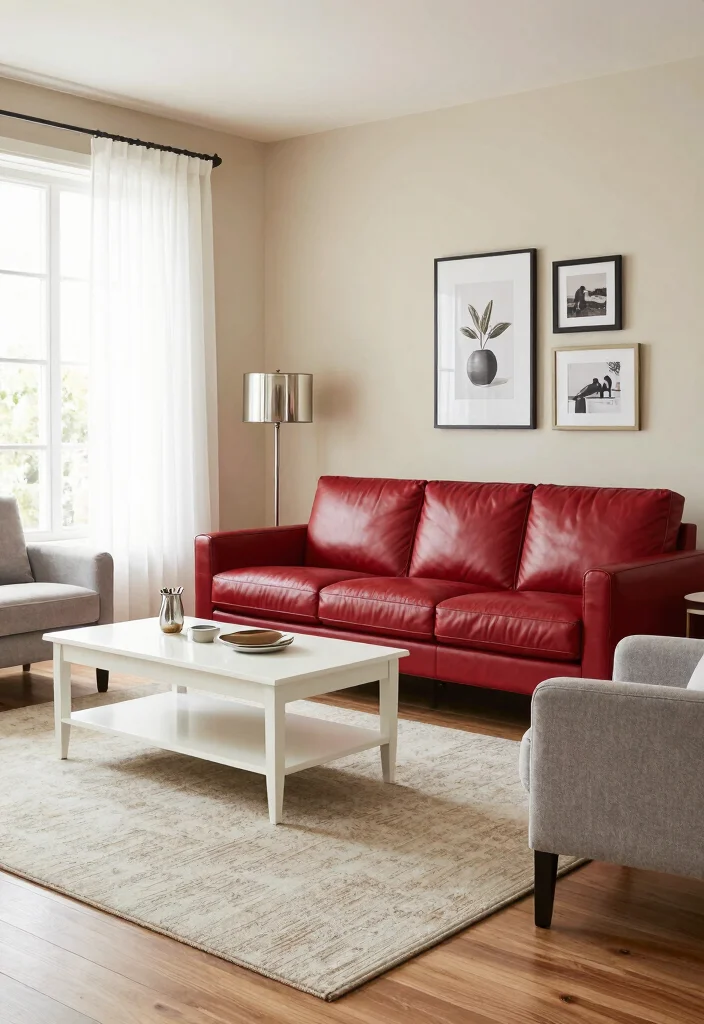12 Red Leather Sofa Living Room Ideas with Bold Style 1 12 Red Leather Sofa Living Room Ideas with Bold Style 1. Pairing with Neutrals 0