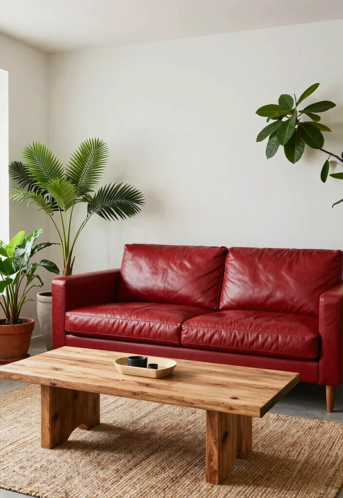 12 Red Leather Sofa Living Room Ideas with Bold Style 50 12 Red Leather Sofa Living Room Ideas with Bold Style 10. Outdoor Inspired Decor 0