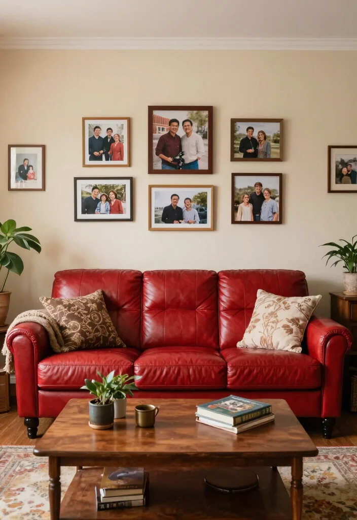 12 Red Leather Sofa Living Room Ideas with Bold Style 62 12 Red Leather Sofa Living Room Ideas with Bold Style 12. Personalized Touches 0
