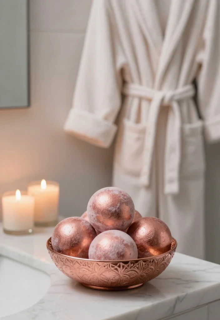 12 Rose Gold Bathroom Decor Ideas for a Soft Luxury Touch 52 12 Rose Gold Bathroom Decor Ideas for a Soft Luxury Touch 12. Rose Gold Bath Bombs and Accessories 0
