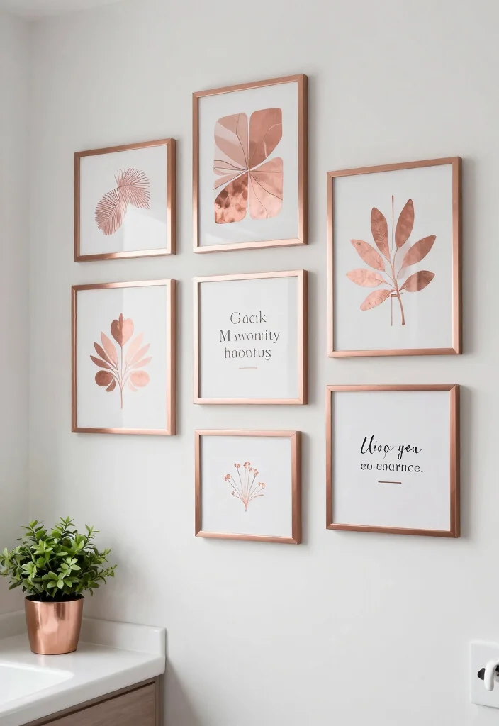 12 Rose Gold Bathroom Decor Ideas for a Soft Luxury Touch 39 12 Rose Gold Bathroom Decor Ideas for a Soft Luxury Touch 9. Stunning Rose Gold Wall Art 0