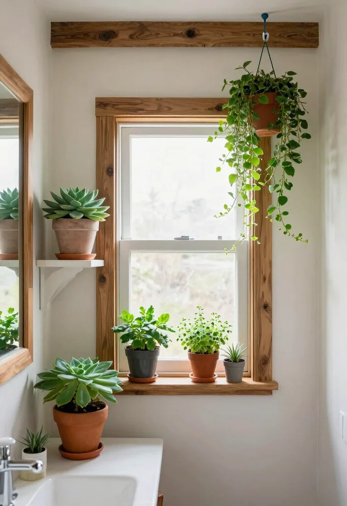 12 Small Farmhouse Bathroom Ideas with Cozy Rustic Details 41 12 Small Farmhouse Bathroom Ideas with Cozy Rustic Details 11. Greenery and Plants 0