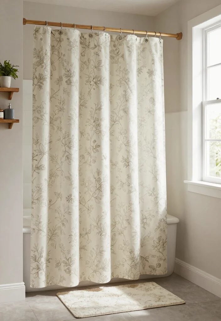 12 Small Farmhouse Bathroom Ideas with Cozy Rustic Details 24 12 Small Farmhouse Bathroom Ideas with Cozy Rustic Details 4. Farmhouse Shower Curtain 0