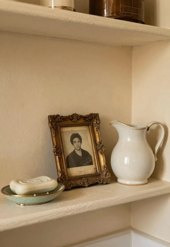 12 Small Farmhouse Bathroom Ideas with Cozy Rustic Details 38 12 Small Farmhouse Bathroom Ideas with Cozy Rustic Details 8. Antique Accents 0