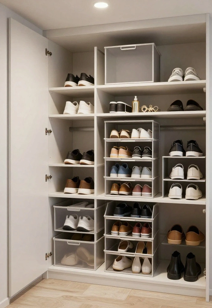 12 Small Space Bedroom Cabinet Ideas for Smart Storage 10. Stackable Storage Bins 0