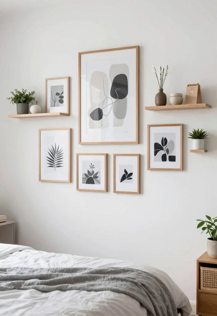 12 White Wall Bedroom Ideas for a Bright Airy Look 14 12 White Wall Bedroom Ideas for a Bright Airy Look 4. Thoughtful Wall Decor 0