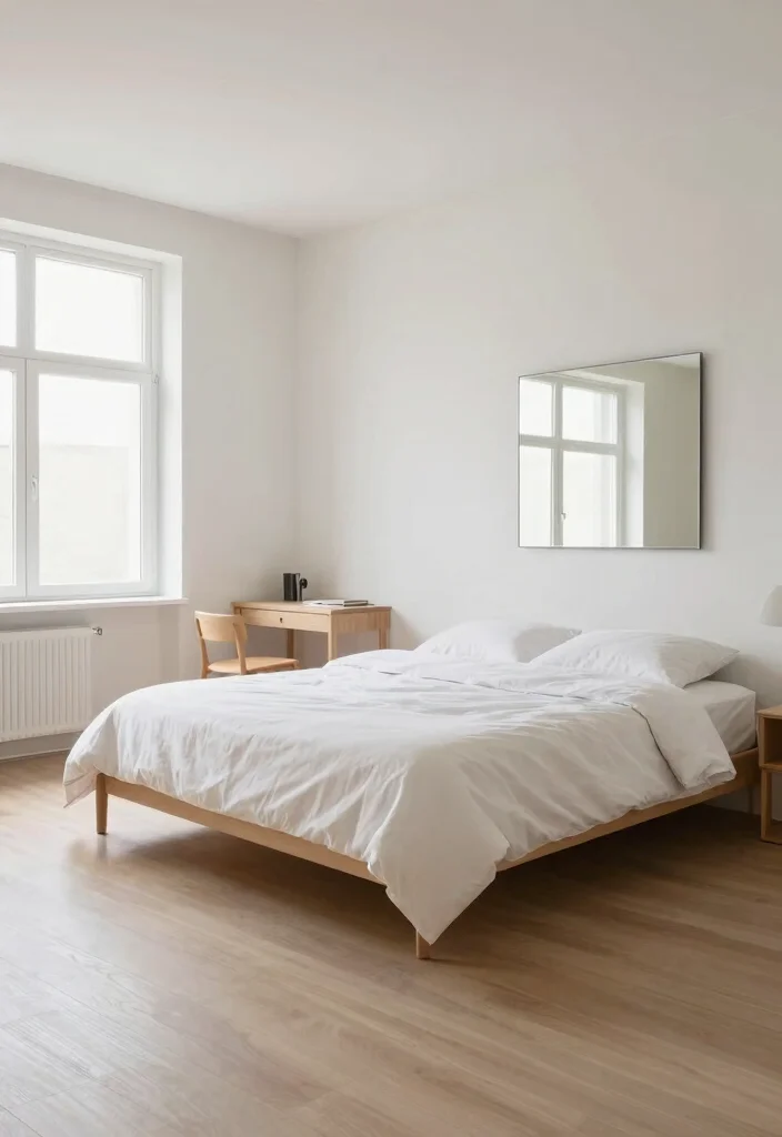 12 White and Grey Bedroom Ideas for Calm Minimal Style 10. Open Layout 0