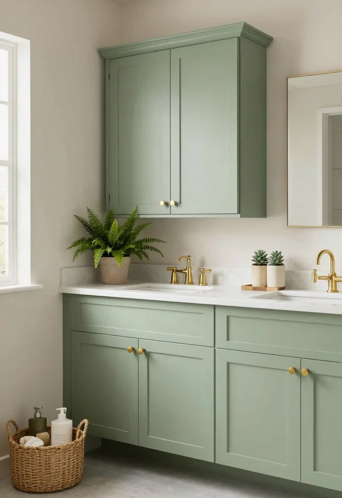 14 Bathroom Cabinet Color Ideas to Refresh the Space 1 14 Bathroom Cabinet Color Ideas to Refresh the Space 1. Soft Sage Green for Tranquility 0