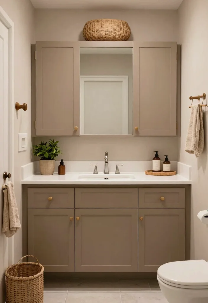 14 Bathroom Cabinet Color Ideas to Refresh the Space 60 14 Bathroom Cabinet Color Ideas to Refresh the Space 10. Earthy Taupe for a Neutral Base 0