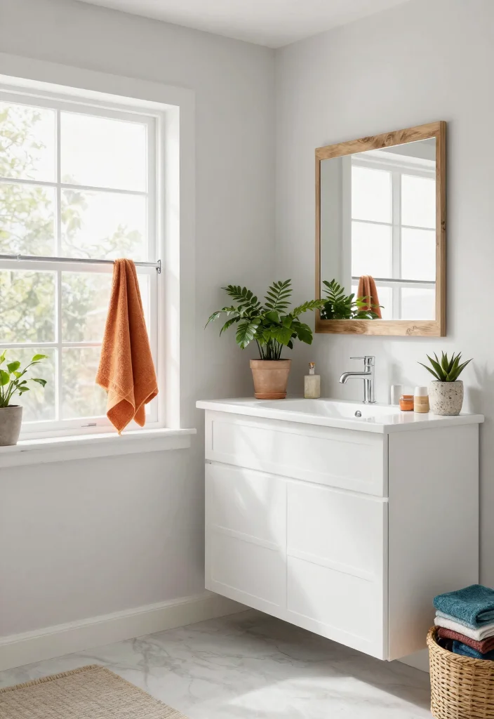 14 Bathroom Cabinet Color Ideas to Refresh the Space 13 14 Bathroom Cabinet Color Ideas to Refresh the Space 3. Crisp White for Timeless Appeal 0