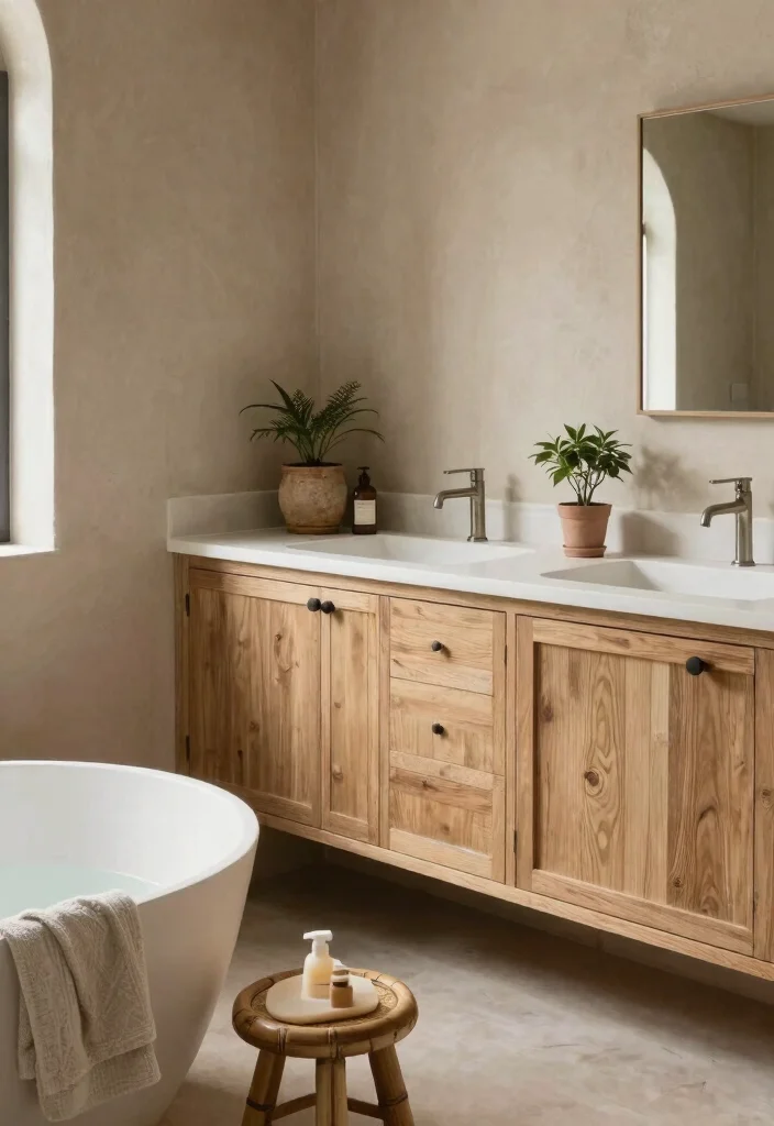 14 Bathroom Cabinet Color Ideas to Refresh the Space 14 14 Bathroom Cabinet Color Ideas to Refresh the Space 4. Rustic Clay for Earthy Warmth 0