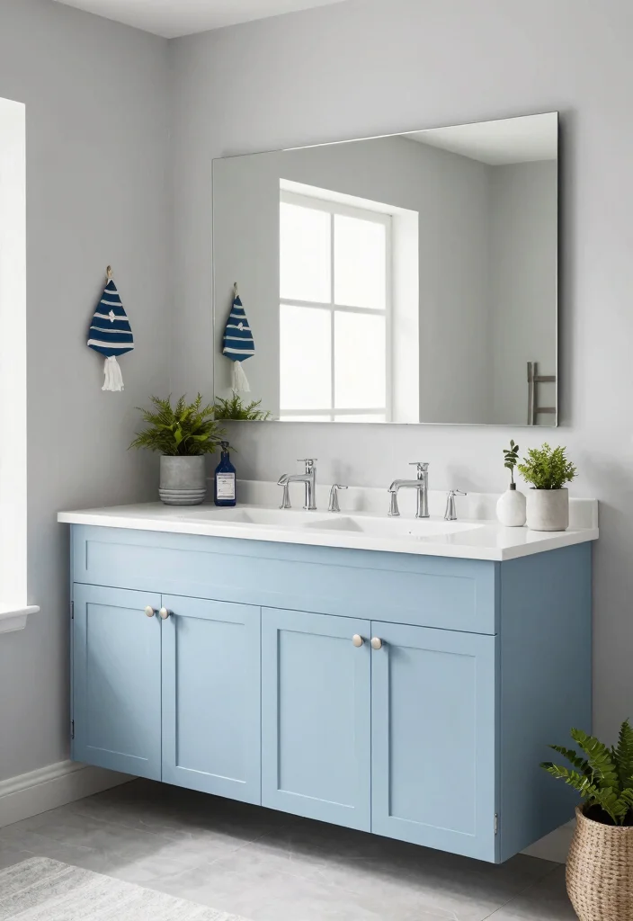 14 Bathroom Cabinet Color Ideas to Refresh the Space 25 14 Bathroom Cabinet Color Ideas to Refresh the Space 5. Pale Blue for a Refreshing Touch 0