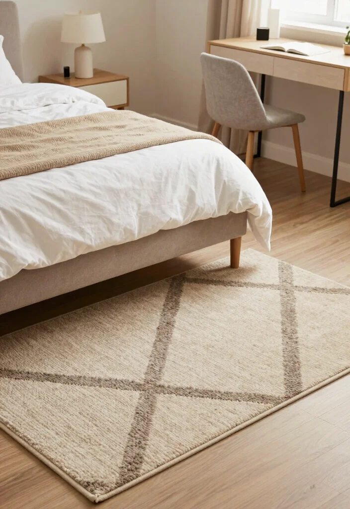 14 Bedroom Decor Ideas for Small Rooms That Feel Open 8. Use Rugs to Define Spaces 0