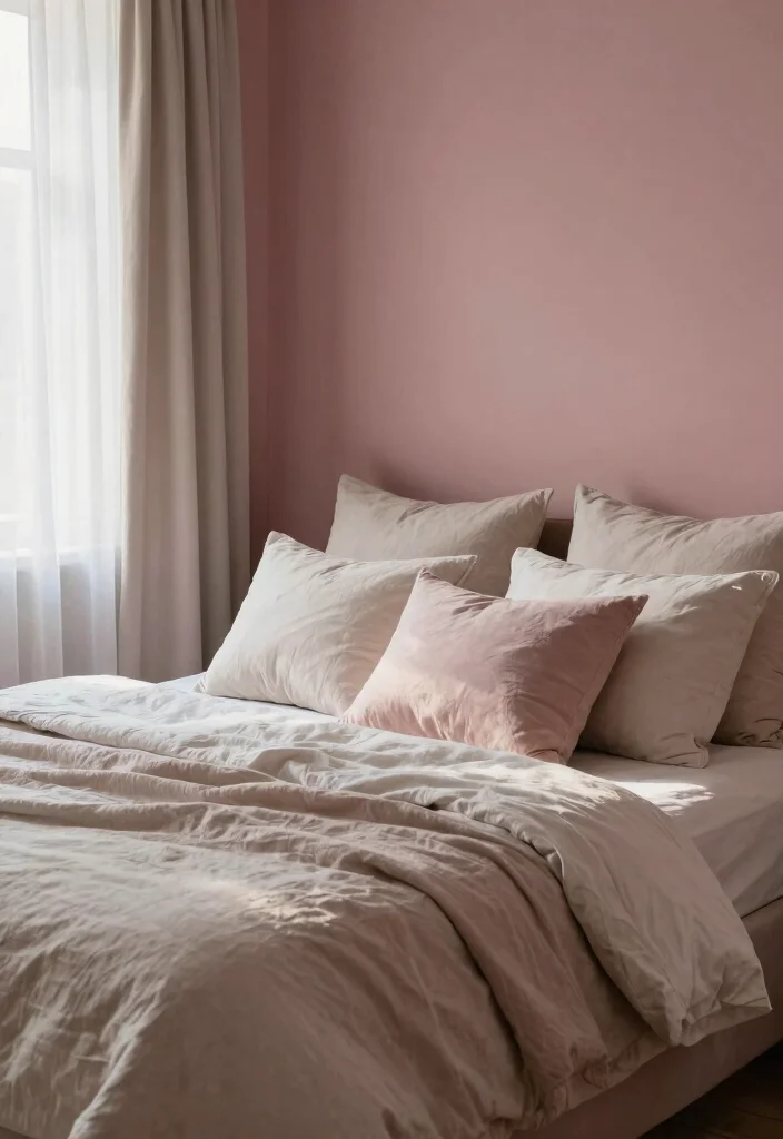 14 Bedroom Wall Color Paint Ideas to Set the Mood 12. Dusty Rose for Romance 0