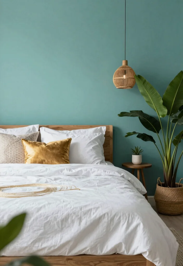 14 Bedroom Wall Color Paint Ideas to Set the Mood 13. Teal for a Refreshing Pop 0