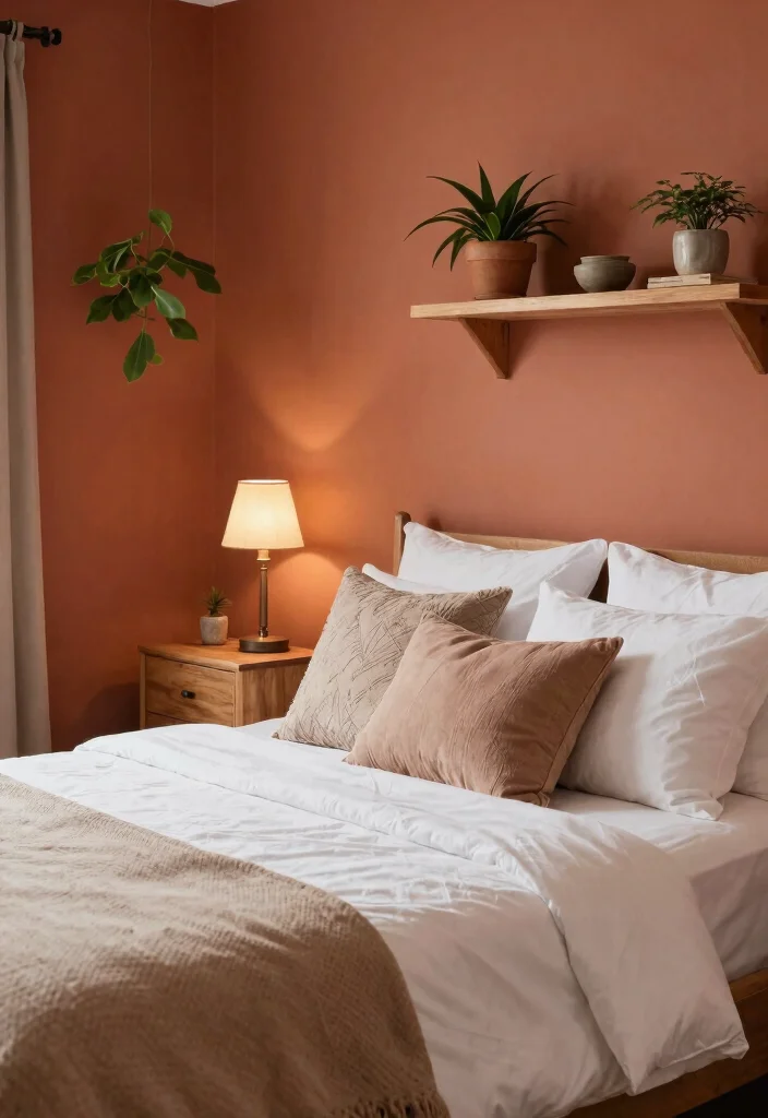 14 Bedroom Wall Color Paint Ideas to Set the Mood 3. Earthy Terracotta for Warmth 0