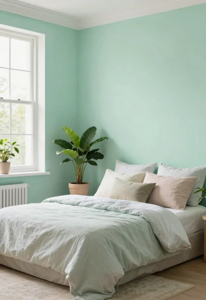 14 Bedroom Wall Paint Color Ideas for Modern Homes 53 14 Bedroom Wall Paint Color Ideas for Modern Homes 13. Calming Mint Green 0