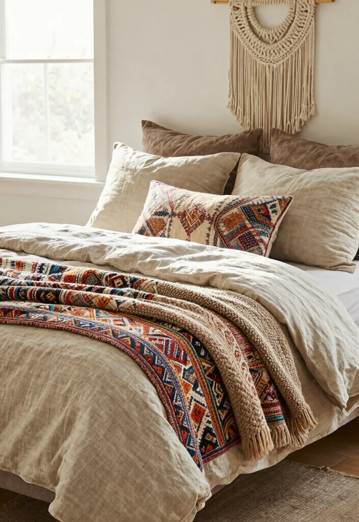 14 Boho Chic Bedroom Ideas with Texture and Personality 1 14 Boho Chic Bedroom Ideas with Texture and Personality 1. Layered Textiles for Depth 0