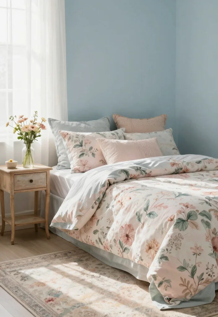 14 French Country Bedroom Ideas with Soft Romantic Style 3. Soft Color Palettes 0