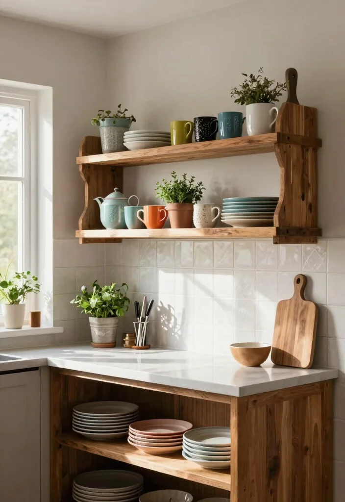 14 Kitchen Island Storage Layout Ideas for Better Function 1. Open Shelving for Display and Storage 0