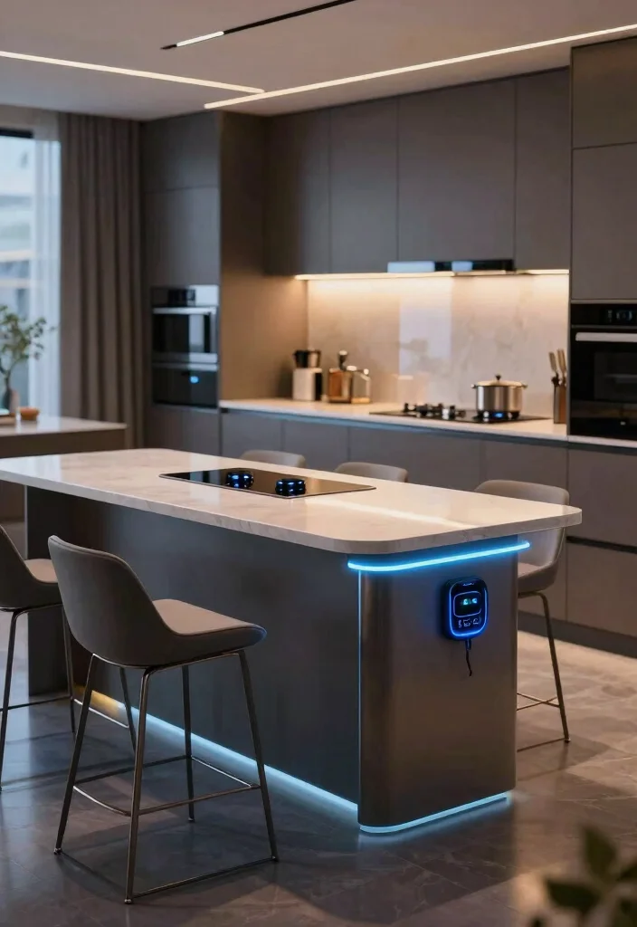 14 Kitchen Peninsula Ideas with Seating for Small Spaces 14. Smart Tech Peninsula 0