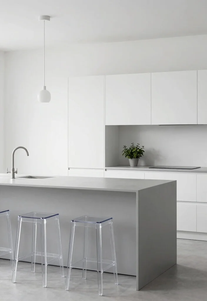 14 Kitchen Peninsula Ideas with Seating for Small Spaces 2. Minimalist Single Sided Peninsula 0