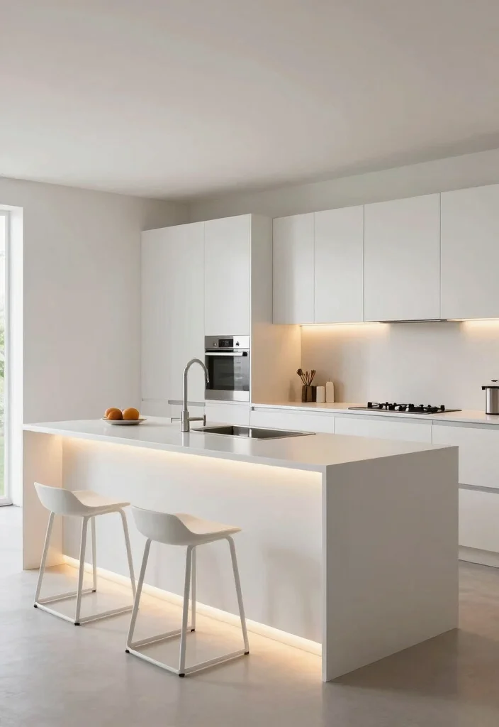 14 Kitchen Peninsula Ideas with Seating for Small Spaces 8. Floating Peninsula for Modern Elegance 0