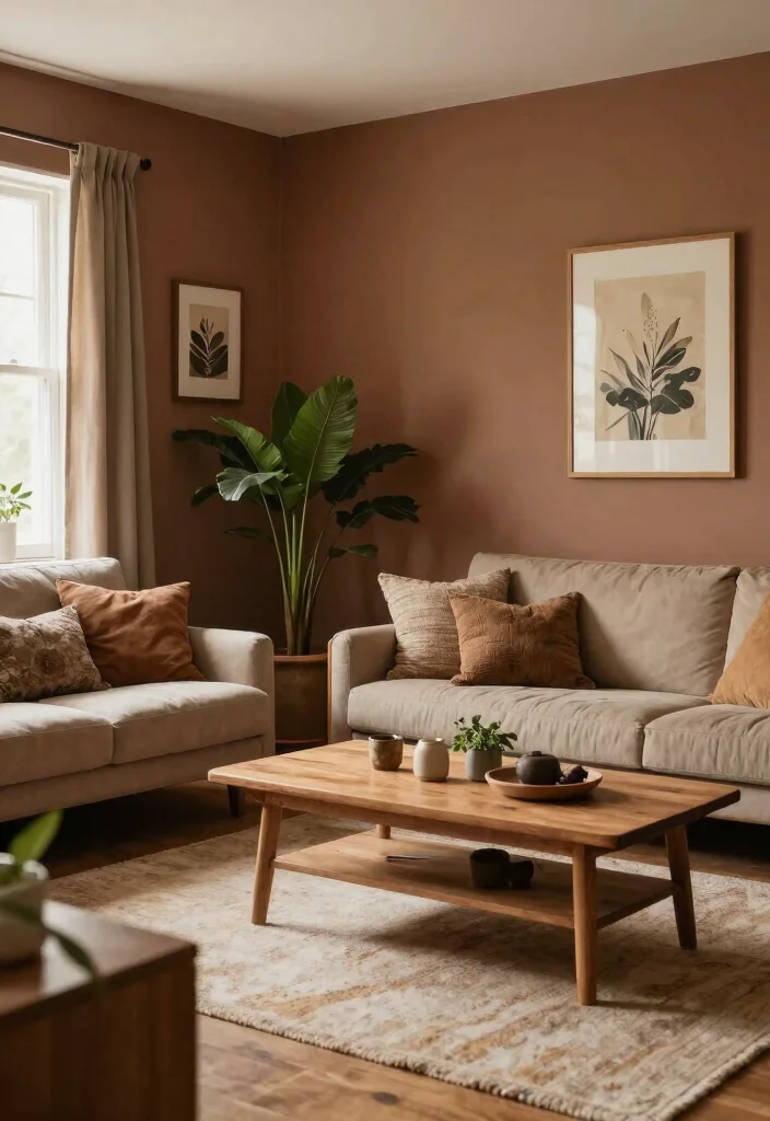 14 Living Room Paint Color Ideas to Refresh the Space 54 14 Living Room Paint Color Ideas to Refresh the Space 14. Earthy Brown 0