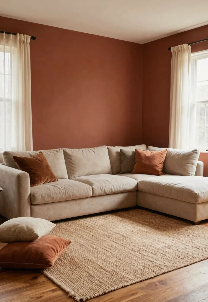 14 Living Room Paint Color Ideas to Refresh the Space 2 14 Living Room Paint Color Ideas to Refresh the Space 2. Earthy Terracotta 0