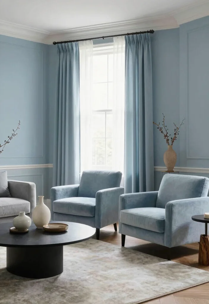 14 Living Room Paint Color Ideas to Refresh the Space 3 14 Living Room Paint Color Ideas to Refresh the Space 3. Soft Dusty Blue 0