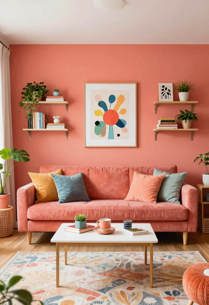 14 Living Room Paint Color Ideas to Refresh the Space 28 14 Living Room Paint Color Ideas to Refresh the Space 8. Vibrant Coral 0