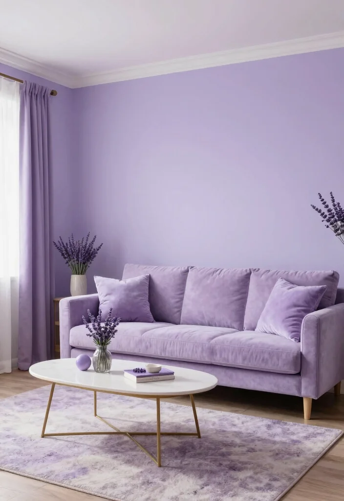 14 Living Room Paint Color Ideas to Refresh the Space 39 14 Living Room Paint Color Ideas to Refresh the Space 9. Soft Lavender 0