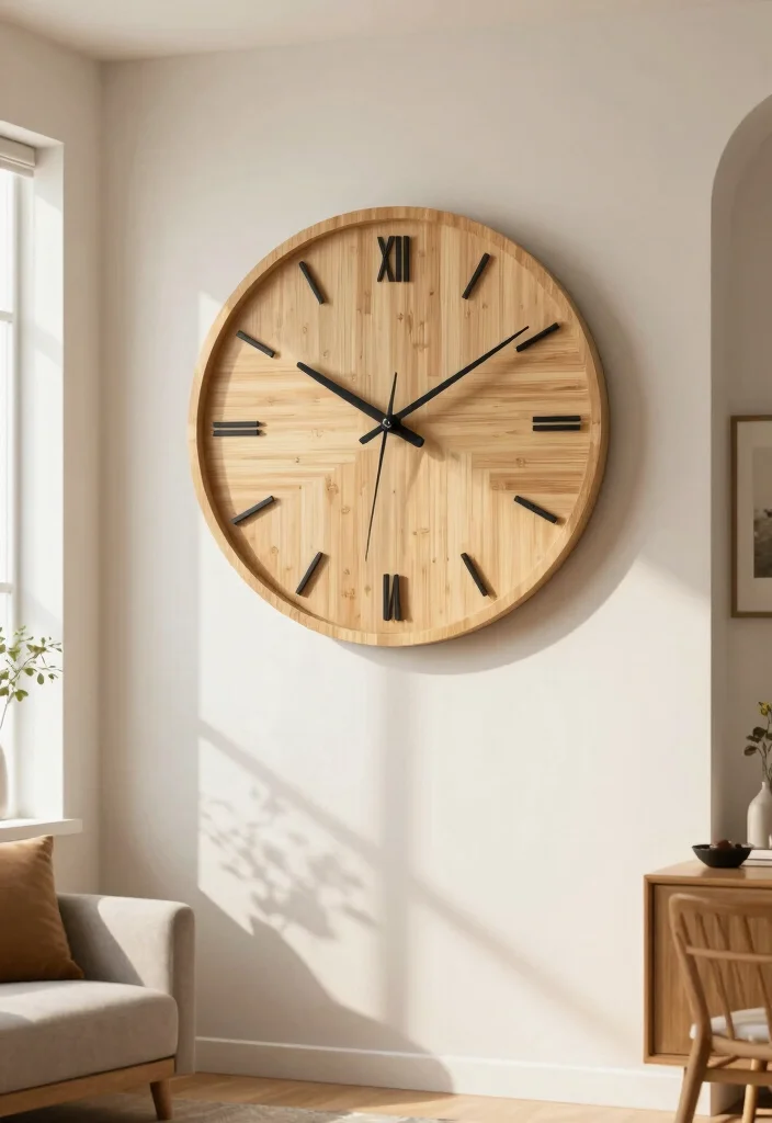 14 Living Room Wall Accent Ideas for Visual Interest 14. Sustainable Wall Clocks 0