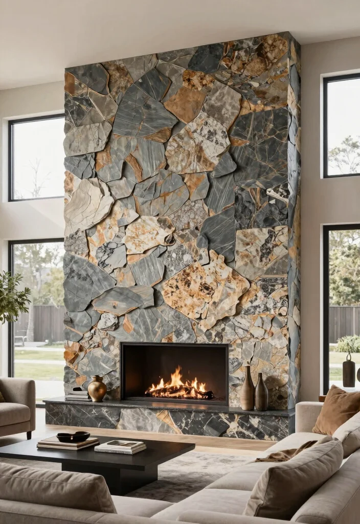 14 Living Room Wall Accent Ideas for Visual Interest 7. Natural Stone Accents 0